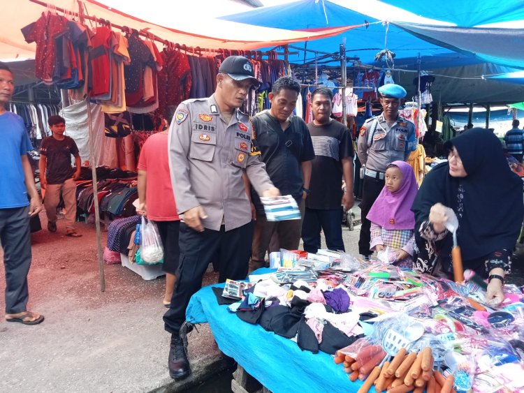 Cooling System Jelang Pemilu 2024, Kapolsek Bukit Batu Turun ke Pasar Baru Pakning