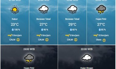 Prakiraan Cuaca BMKG, Riau Masih Berpotemsi Hujan Lebat yang Disertai Petir dan Angin Kencang, Simak Daerahnya