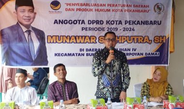 Tingkatkan Partisipasi Masyarakat, Anggota DPRD Kota Pekanbaru Munawar Syahputra Sosialisasikan Perda Nomor 4 Tahun 2021