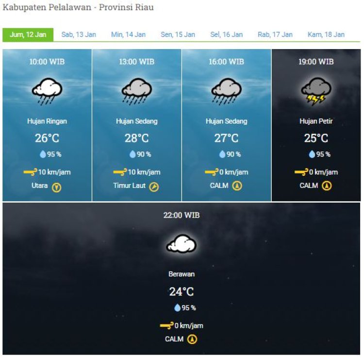 Prakiraan Cuaca BMKG, Riau Berpotensi Diguyur Hujan hingga Malam Hari, Waspadai Petir dan Angin Kencang