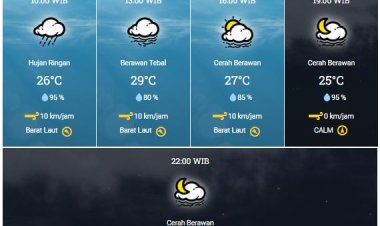 Prakiraan Cuaca BMKG, Waspada Hujan Lebat yang Disertai Petir dan Angin Kencang di Sebagian Wilayah Riau Hari Ini