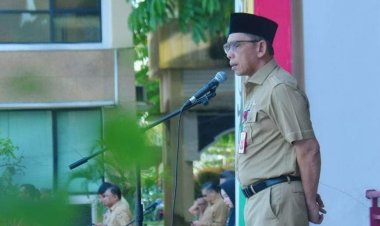 Minta Pegawai Jaga Netralitas pada Pemilu 2024, Asisten III Setda Kampar Pimpin Apel Gabungan OPD