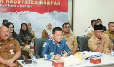 Monitoring Pengendalian Inflasi, Pj Bupati Kampar Ikuti Rakor Virtual Bersama Irjen Kemendagri