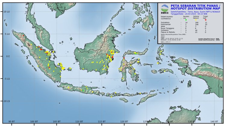 Terbanyak di Kabupaten Kepulauan Meranti, Jumlah Hotspot di Riau 124 Titik