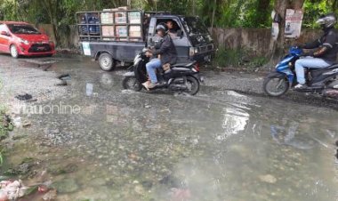 Perbaikan Jalan Bangau Sakti Baru Sekadar Drainase, Overlay Menyusul