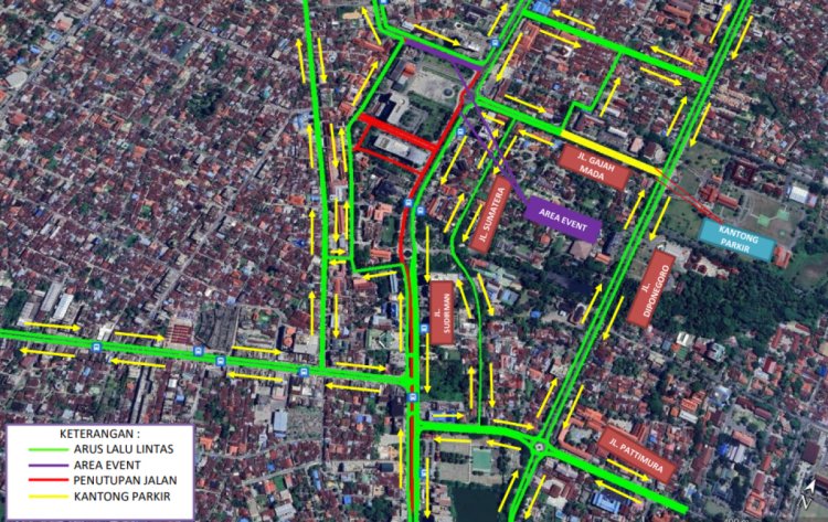 Gebyar BBI BBWI, Carnival Lancang Kuning dan Rakerwil I Apeksi 2024, Sebagian Jalan Sudirman Pekanbaru Ditutup, Ini Rute Alternatifnya