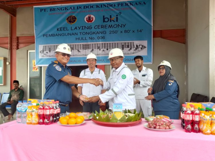 PT BDP Gelar Keel Laying Ceremony Pembangunan Tongkang 250 x 80 x 14 Feet, Hull No 006