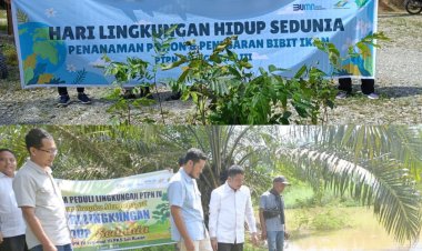 PTPN IV Kebun dan PKS Sei Rokan Tebar Benih Ikan dan Tanam Pohon