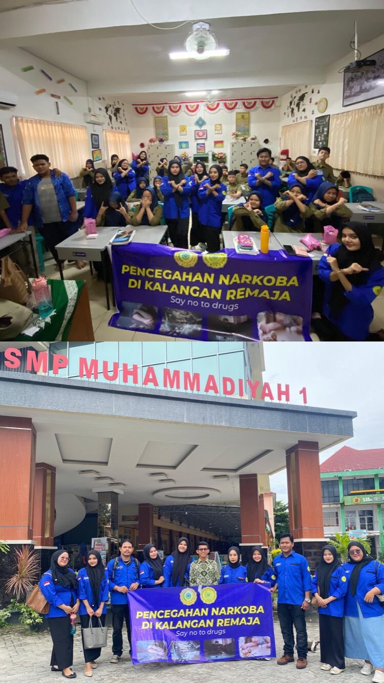 Sosialisasi Pencegahan Narkoba Mahasiswa FH Umri Diapresiasi Guru SMP Muhammadiyah 1 Pekanbaru
