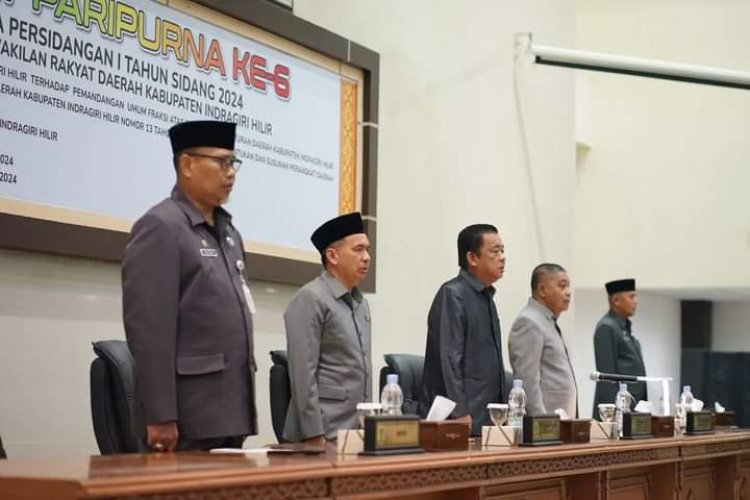 DPRD Inhil Agendakan Tanggapan Bupati Atas Pandangan Fraksi Pada Paripurna ke-6