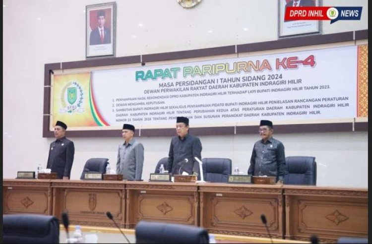 DPRD Inhil Sampaikan Rekomendasi Terhadap LKPj Bupati Pada Paripurna ke-4