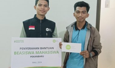 IZI Riau kembali Salurkan Beasiswa dan Lunasi UKT Mahasiswa UIN Suska Riau yang Kesulitan Ekonomi