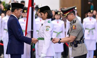 Presiden Jokowi Kukuhkan 76 Anggota Paskibraka di Ibu Kota Nusantara, Violetha Agryka Sianturi Jadi Pemimpin Upacara