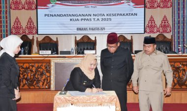 Bupati Bengkalis dan Pimpinan DPRD Bengkalis Teken Nota Kesepakatan KUA-PPAS 2025