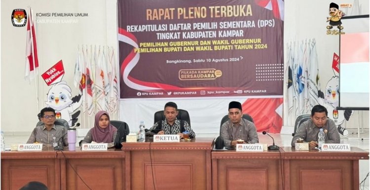 KPU Kampar Tetapkan DPS Pemilihan 2024 Sebanyak 600.789