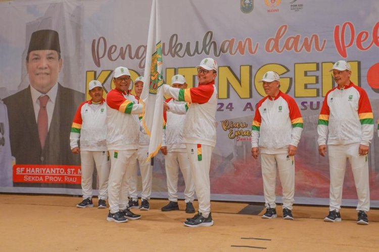 Siapkan Bonus Rp24 Miliar, Pj Gubernur Riau Rahman Hadi Lepas Kontingen PON XXI Aceh-Sumut