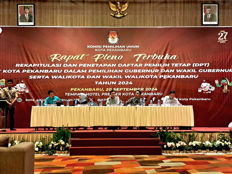 KPU Pekanbaru Tetapkan DPT Pemilihan Serentak 2024 Pekanbaru 791.034