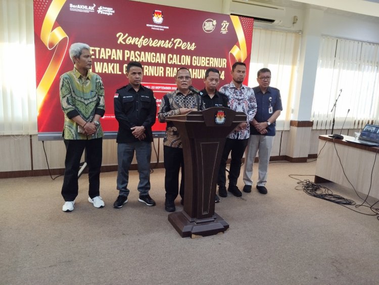 KPU Riau Tetapkan Tiga Paslon Gubernur dan Wakil Gubernur Riau Pemilihan 2024