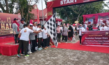 KPU Kampar Gelar Jalan Sehat Menuju Pilkada Kampar Bersaudara, Andi Putra Minta Tolak Money Politic