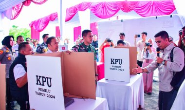 KPU Kampar Simulasi Pemungutan dan Penghitungan Suara Pemilihan Serentak 2024