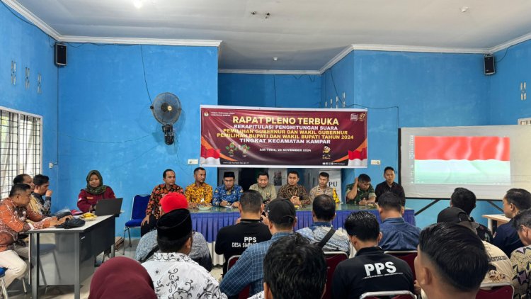 Sukses Gelar Pleno Rekapitulasi Hasil Pilkada 2024, KPU Kampar Apresiasi PPK Kampar