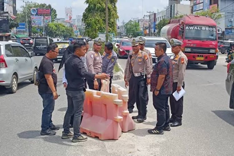 Dua U Turn di Jalan Tuanku Tambusai Pekanbaru Ditutup Permanen Mulai 9 Mei 2025