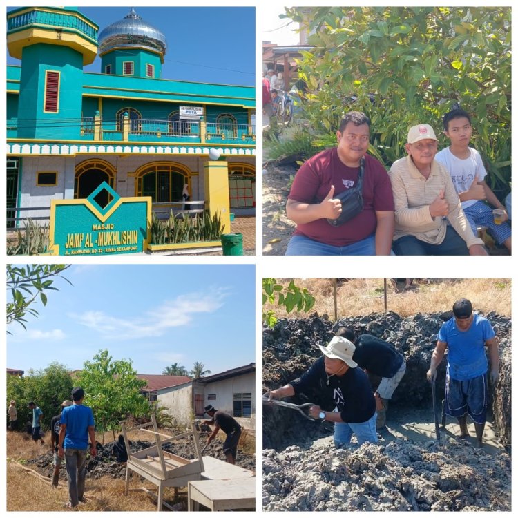 Warga Jalan Rambutan Dumai Goro Sambut Idul Adha di Masjid Al Mukhlisin