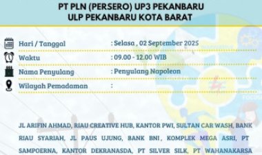 Ada Pemeliharaan Jaringan, Listrik di Jalan Arifin Ahmad dan Sekitarnya Padam Sementara