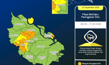 Prakiraan Cuaca Riau 22 September 2025, BMKG Minta Waspadai Hujan Lebat Disertai Petir dan Angin Kencang, Ini Dia Daerahnya
