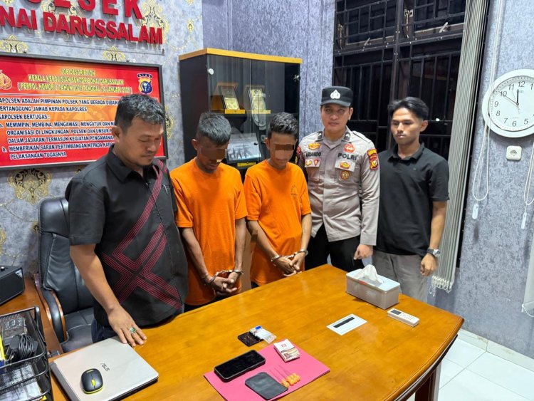 Polsek Bonai Darussalam Ringkus Dua Pelaku Penyalahgunaan Narkotika di Kebun Sawit