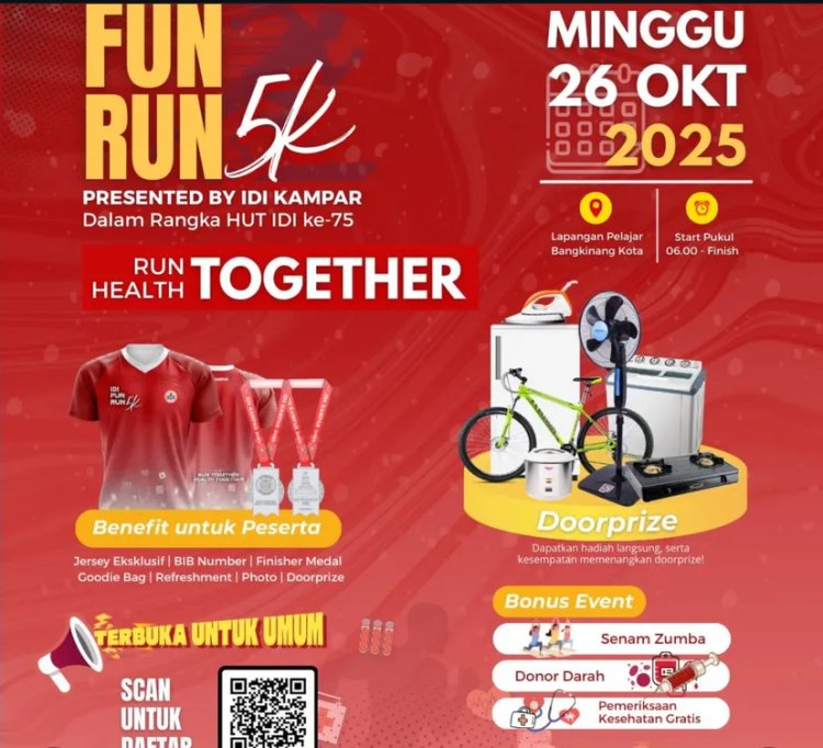 IDI Kampar Gelar Fun Run 5K, Ajak Warga Hidup Sehat