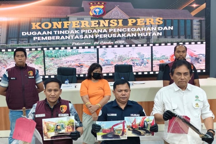 Garap Hutan Cagar Biosfer Giam Siak Kecil dengan Alat Berat, Polda Riau dan BBKSDA Tangkap Sejumlah Pelaku