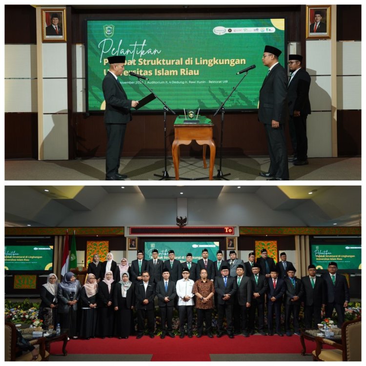 Rektor UIR Lantik 25 Pejabat Stuktural Masa Bakti 2025 - 2029, Minta Amanah dan Istiqomah