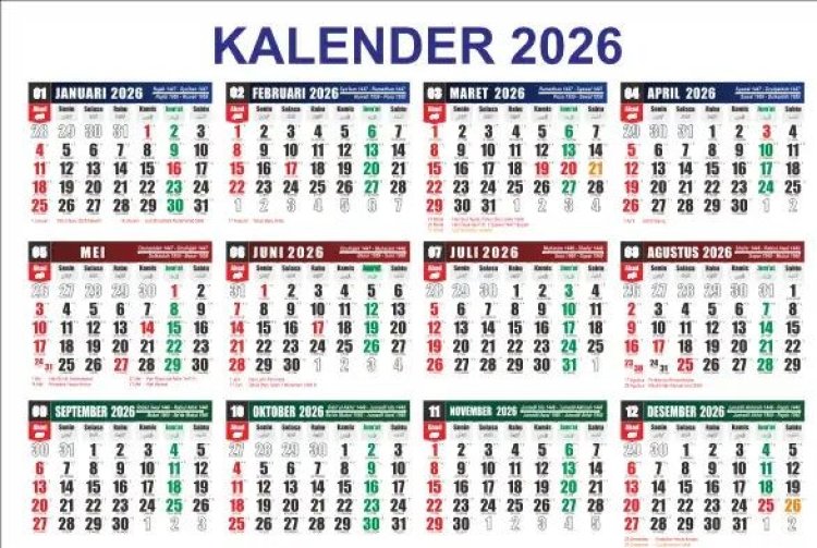 Jadwal Libur dan Cuti Bersama 2026: Ada 9 Long Weekend!