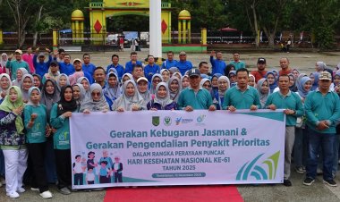 Bupati Inhil Herman Tekankan Pencegahan Lebih Baik Daripada Mengobati pada Puncak HKN 2025