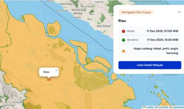 Prakiraan Cuaca Riau 17 Desember 2025, BMKG Minta Waspadai Hujan Lebat Disertai Petir dan Angin Kencang