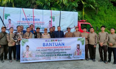 Bantuan Kemanusiaan Kwarcab Kota Pekanbaru tiba di Agam Sumbar