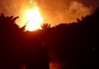 Pipa Gas PGN Meledak di Desa Batu Ampar Kemuning Inhil, Kobaran Api Menjulang Tinggi ke Angkasa