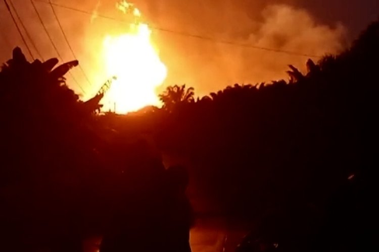 10 Orang Terluka dan 3 Bangunan Rusak Akibat Pipa Gas PGN Meledak di Desa Batu Ampar Kemuning Inhil