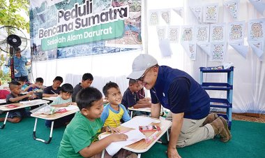 Konsisten Dampingi Pemulihan Aceh Tamiang, Dirut PTPN IV PalmCo Jatmiko K Santosa Resmikan Sekolah Alam Darurat dan Salurkan Bantuan Logistik