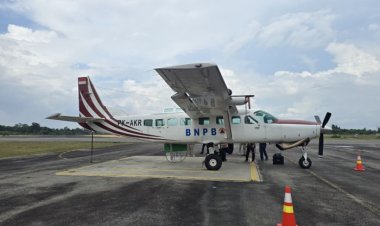 Pesawat Cessna Grand Caravan 208B Bantuan BNPB Tiba di Pekanbaru, Semai Garam di Pesisir Timur Riau untuk Operasi Modifikasi Cuaca