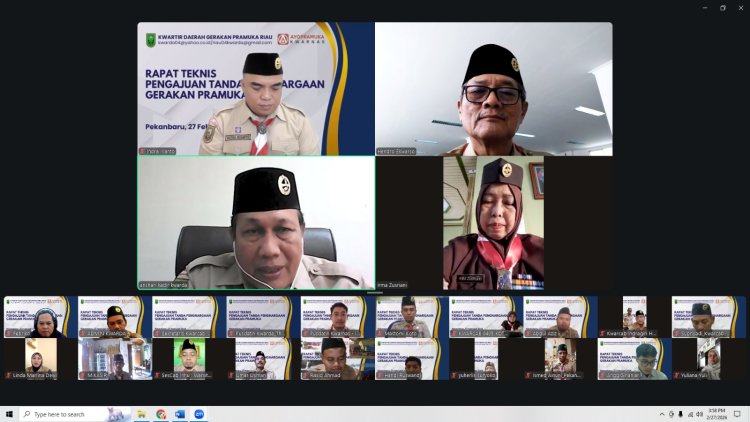 Kwarda Riau Rapat Teknis Pengajuan Tanda Penghargaan 2026 Lewat Aplikasi Ayo Pramuka