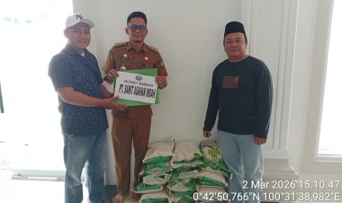 PT SAI Serahkan 20 Paket Sembako untuk Dukung Safari Ramadhan Pemkab Rohul
