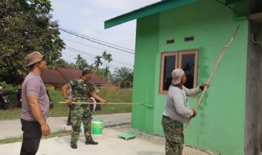 Satgas TMMD ke-127 Kodim 0301/Pekanbaru Menyalakan Harapan Rumah Impian Saudi Alfa Seri, Pekerjaan Sudah 85 Persen