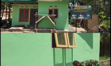 Gotong Royong Satgas TMMD ke-127 Kodim 0301/Pekanbaru TMMD dan Warga, Rumah Anismar Masuki Tahap Finishing