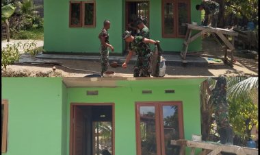 Pembangunan Rumah Sarianis Capai 94 Persen, Satgas TMMD ke-127 Kodim 0301/Pekanbaru Fokus Penyelesaian Akhir