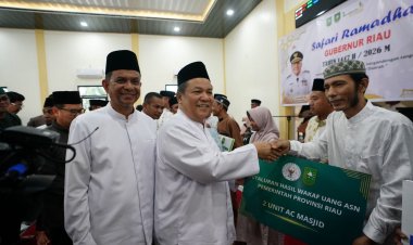Safari Ramadan di Masjid Nurhidayah Bengkalis, Warga Desa Muara Basung Antusias Sambut Plt Gubernur Riau SF Hariyanto