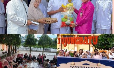 SMPN 1 Ujungbatu Santuni 46 Anak Yatim, Dana Berasal dari Infak Siswa