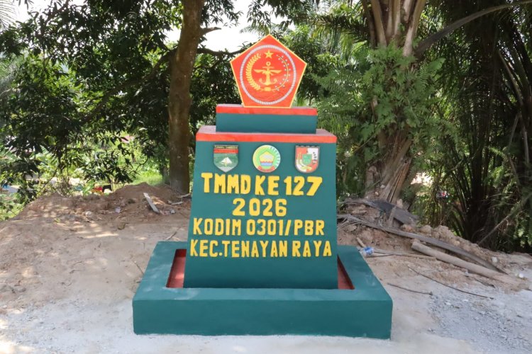 Tugu TMMD ke-127 Kodim 0301/Pekanbaru, Jejak Kebersamaan TNI dan Warga Tenayan Raya