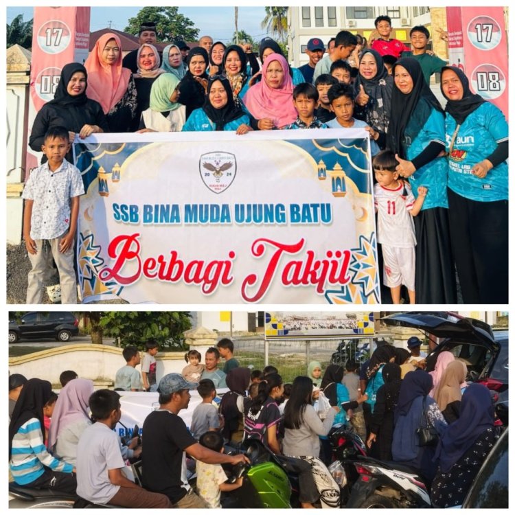 Orang Tua SSB Bina Muda Ujung Batu Berbagi Takjil di Bulan Ramadan